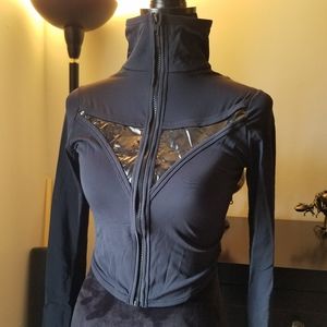 Blow UK plastic neo racer punk goth crop shrug top